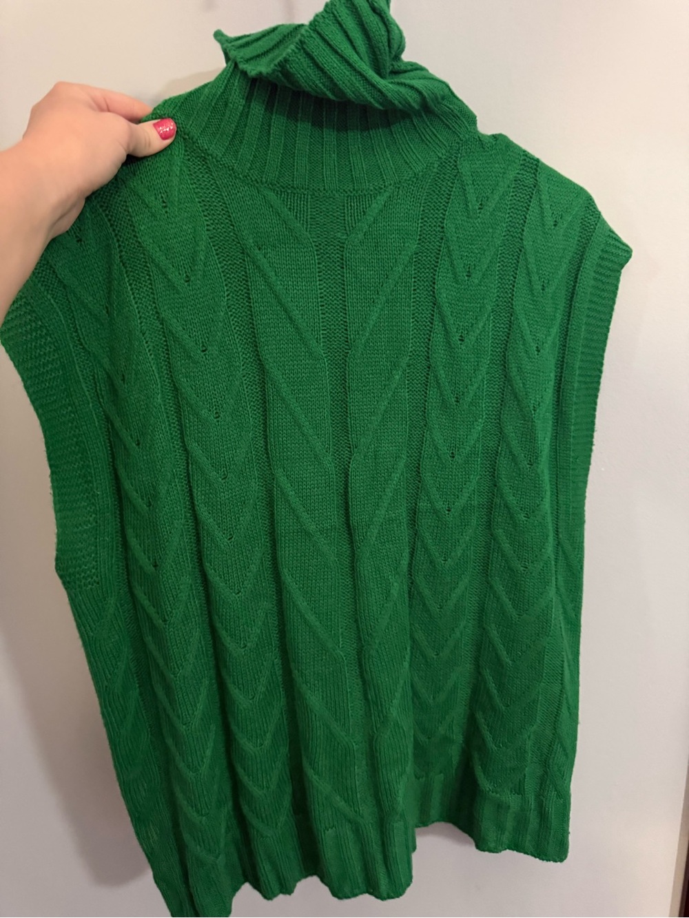 SHEIN Emerald Green Cable Knit Turtleneck